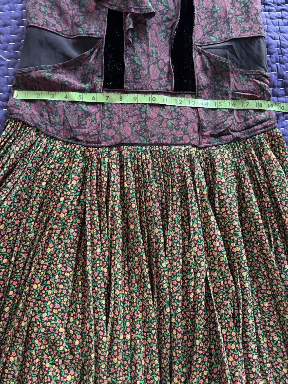 Coach 1941 Silk Floral Dress Womens S/M Drop Waist, Midi Tea Length